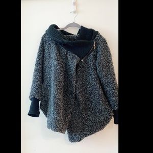 Ultra trendy shag cowl neck jacket!